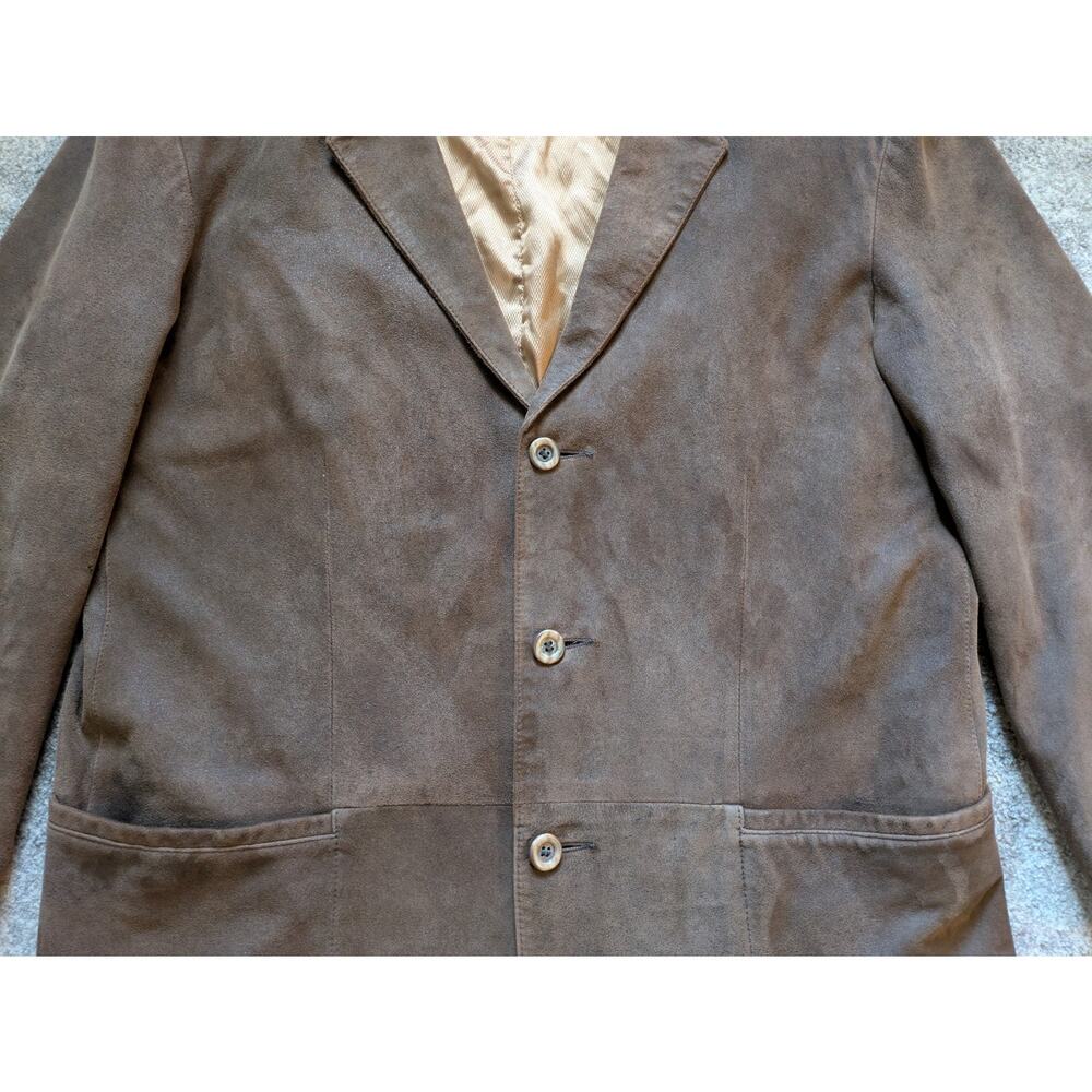 Vintage Remy Leather Suede Mens 3-Button Blazer Jacket Size 42 Made In USA - Picture 6 of 16
